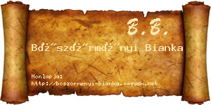 Böszörményi Bianka névjegykártya